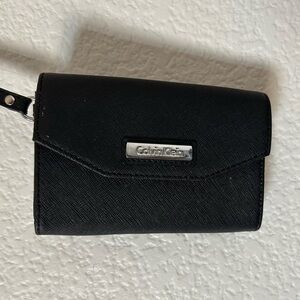 Calvin Klein Black Wristlet, Card Holder, Wallet with Button Snap